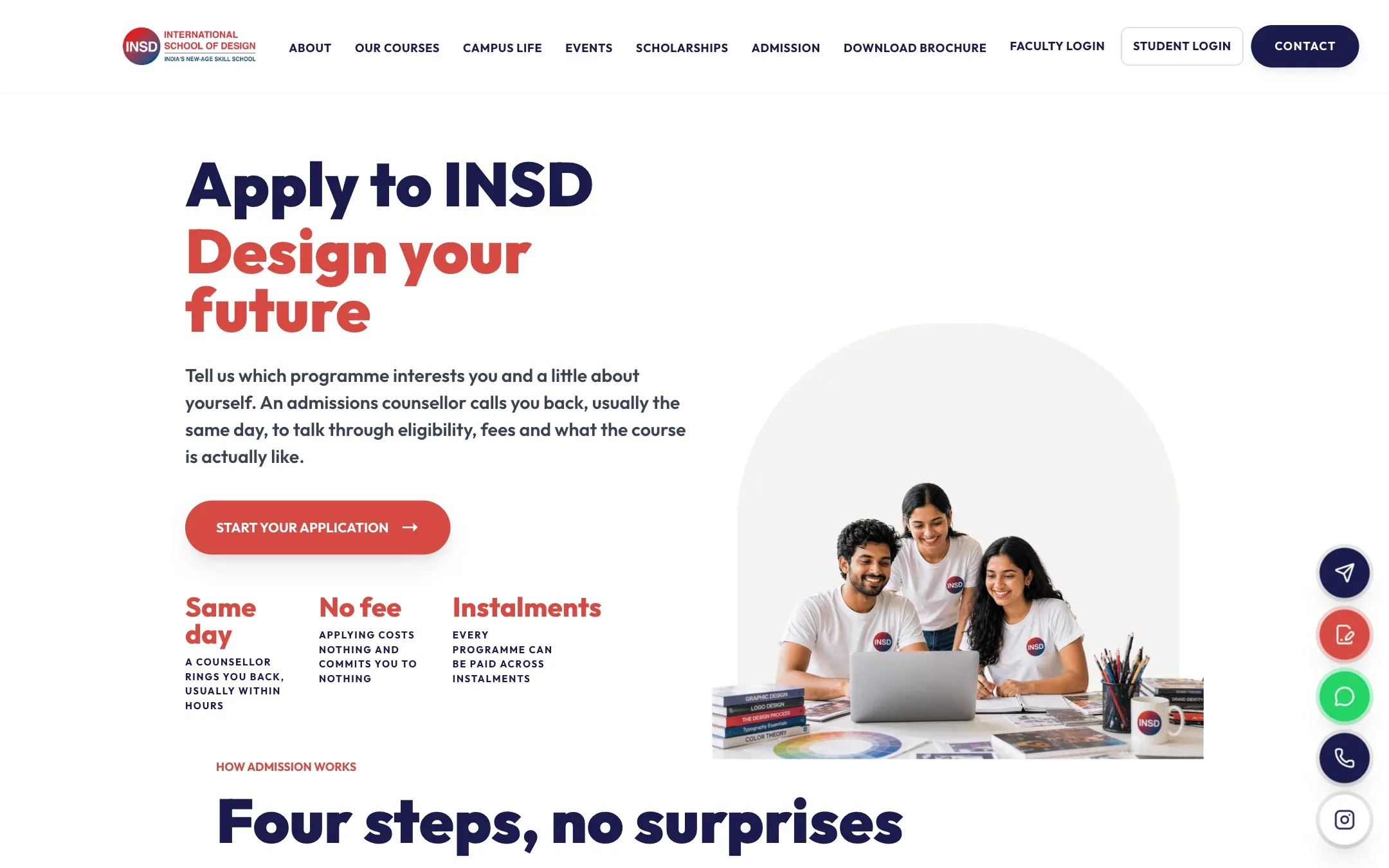 INSD Amritsar online admission page